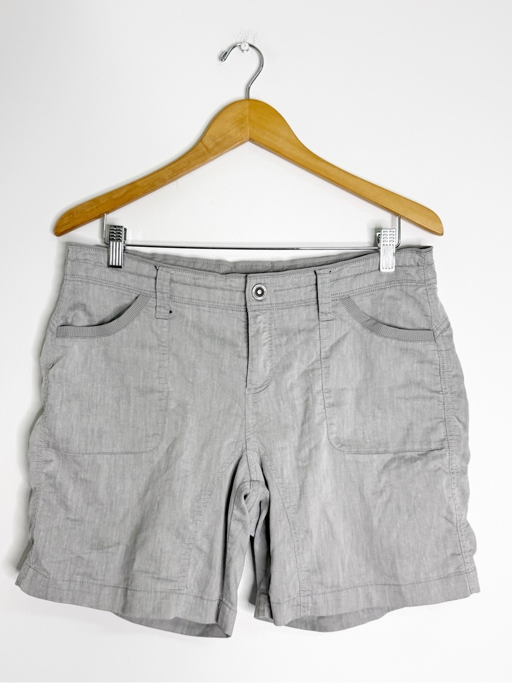Kuhl Women’s Shorts Size 12 Gray Linen Blend 7” Inseam Outdoor Hiking